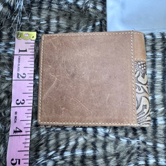 Myra Bag Leather Tooled Studded Distressed Tan Wallet - Picture 8 of 8